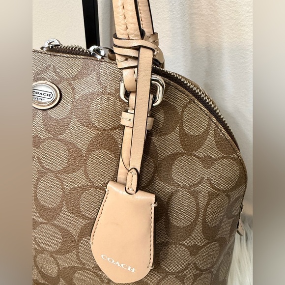 Coach Tan and Brown Signature Satchel - Picture 3 of 13